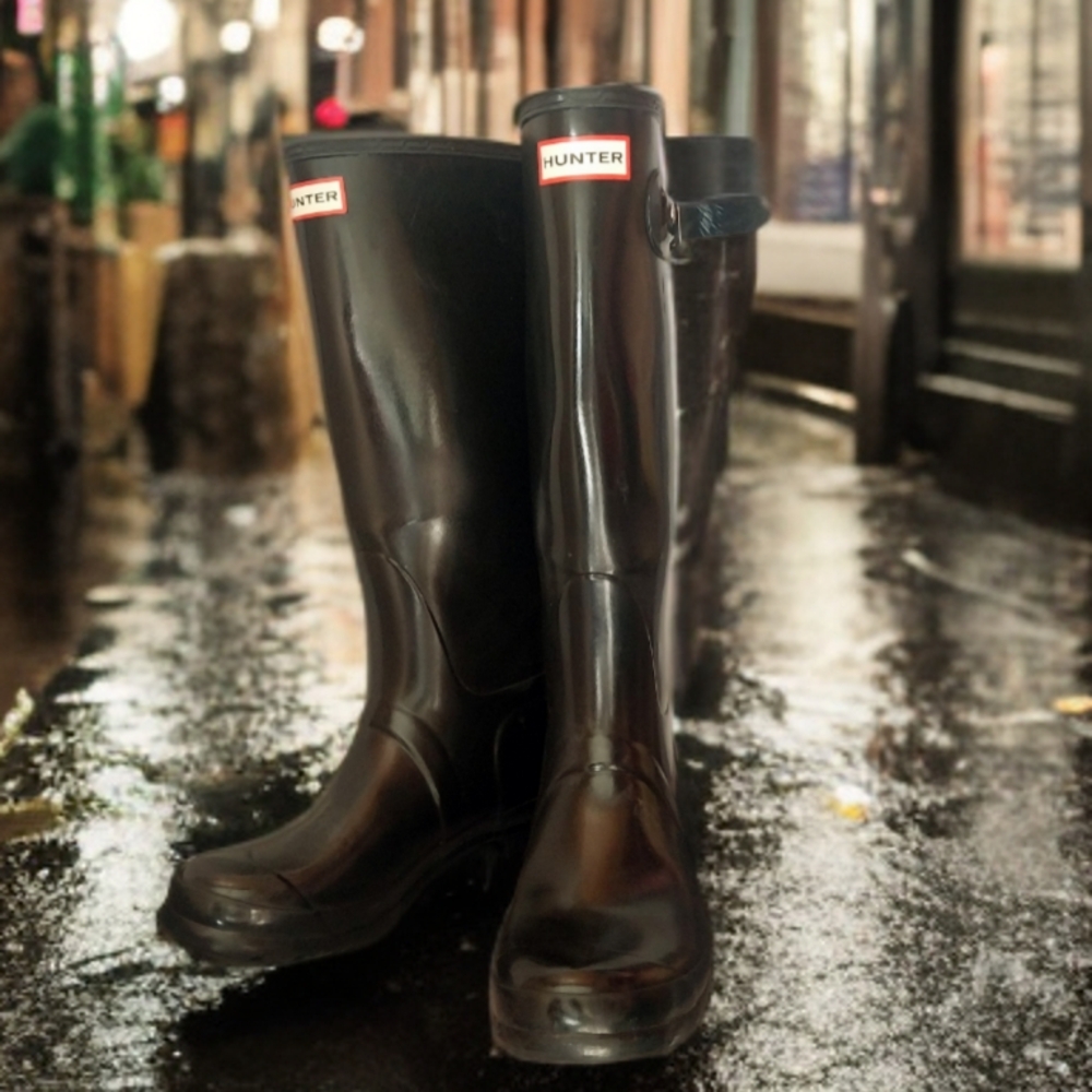 Hunter Original Glossy Tall Black Rain Boots